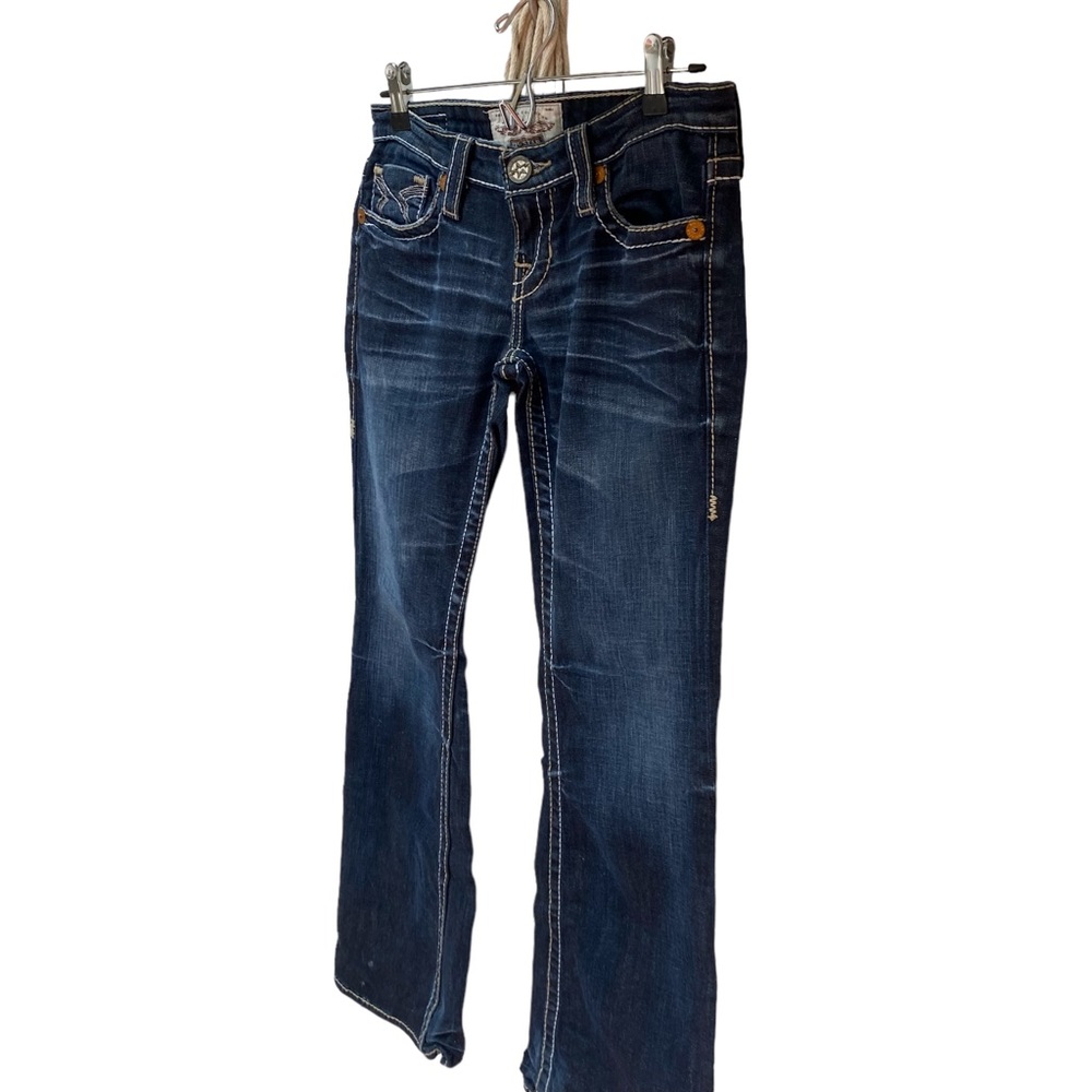 Big Star Sweet Low-Rise Jeans Boot Cut Size 8R Blue Denim EUC